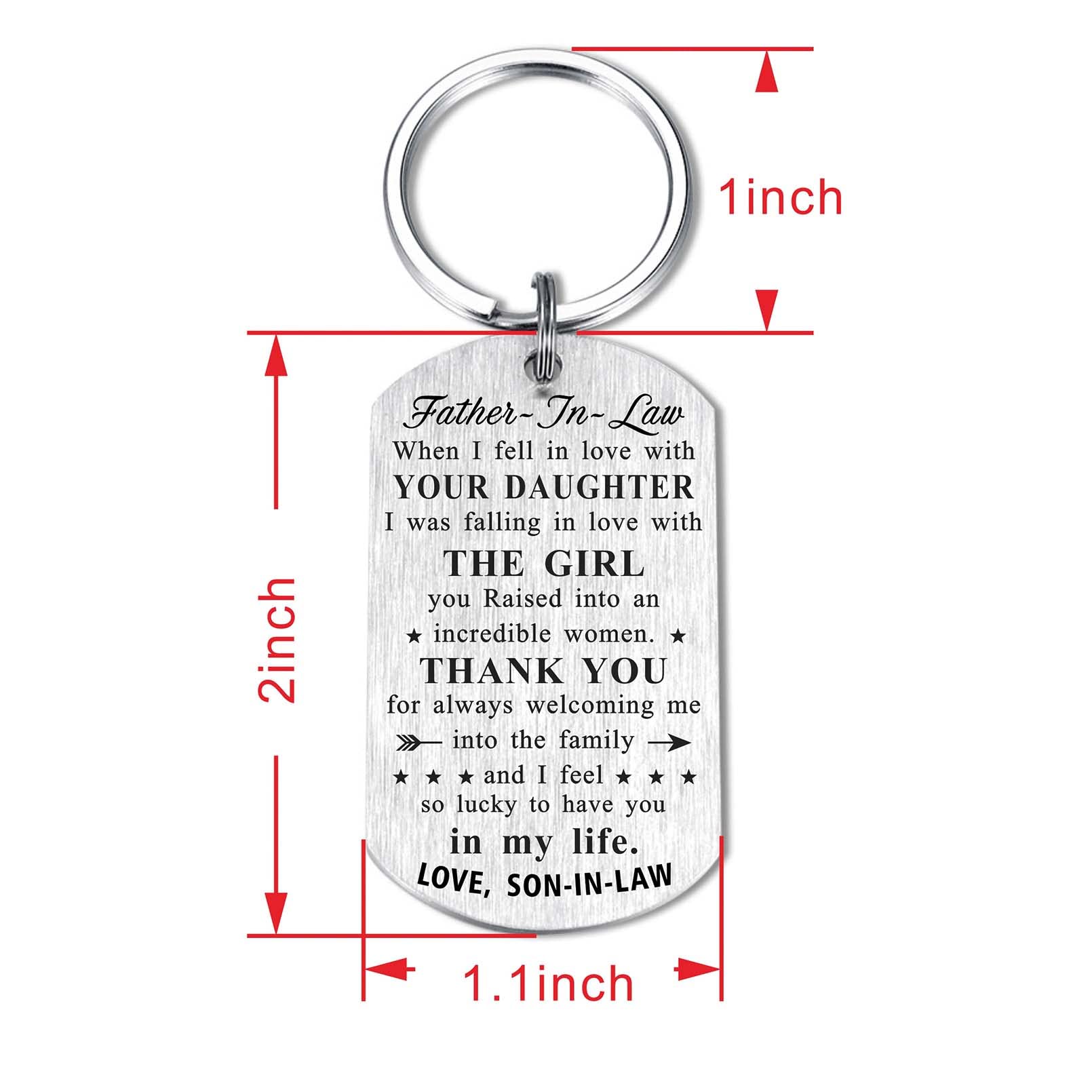 Resdink Father in Law Gifts from Groom, Father in Law Birthday Wedding Fathers Day Keychain Present Decorations
