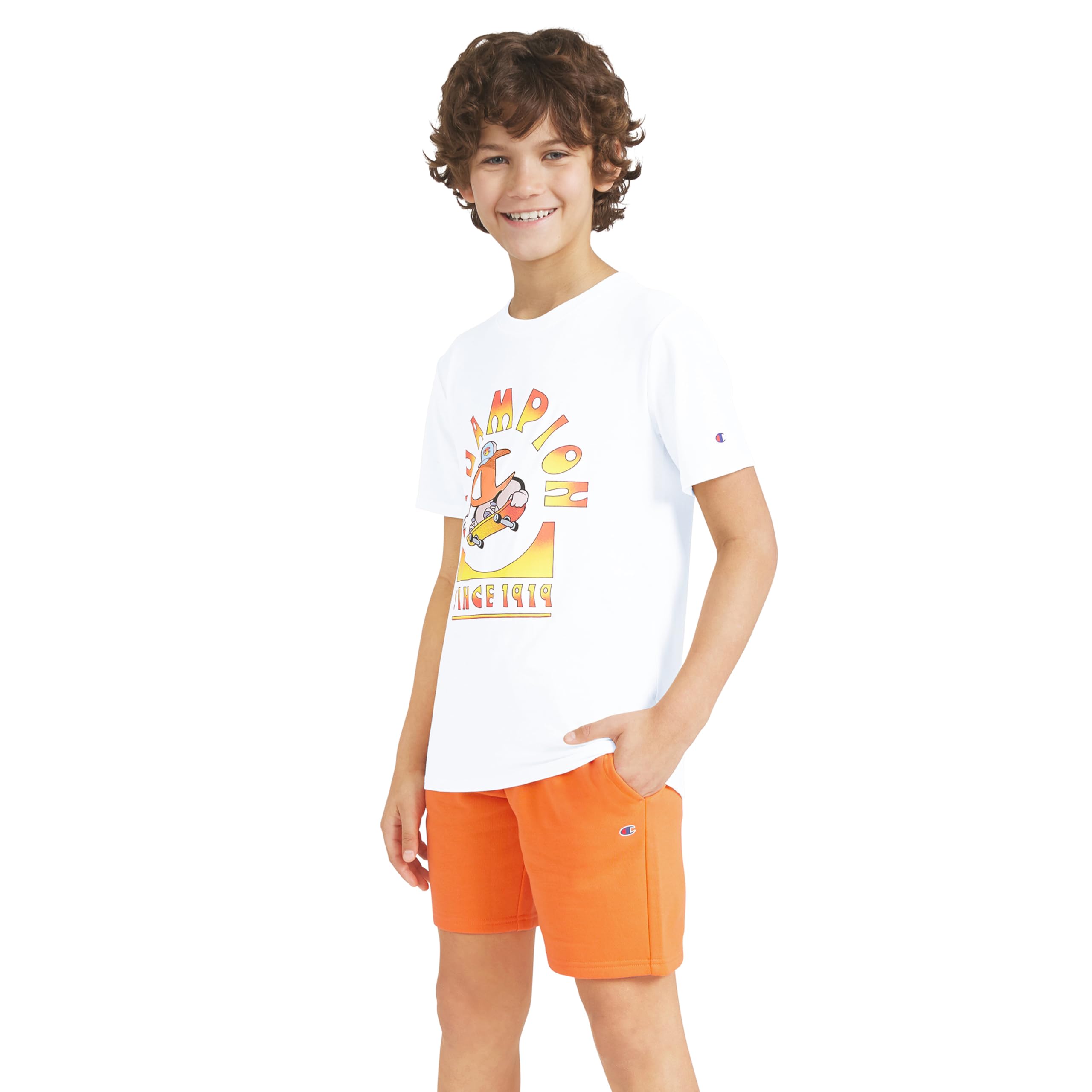 Champion Boys 2 Piece Short Sleeve Shirt and Mesh Shorts Sets