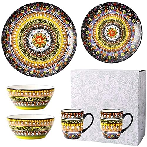 6 Piece Vintage Hand Painted Underglaze Porcelain...