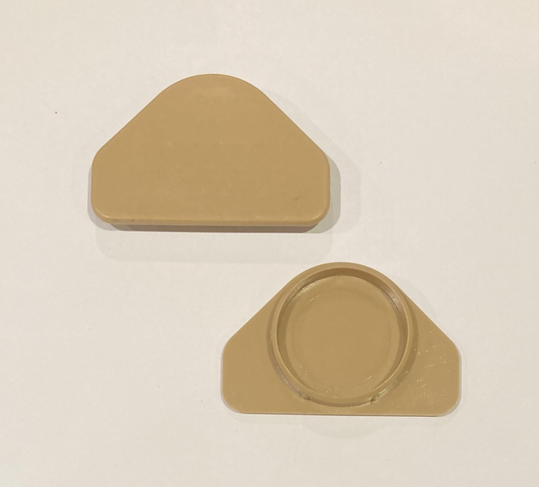 35mm Light Brown Hinge Hole Cover Caps 10 Pk for Kitchen Cabinets with Wings Blanking Bung