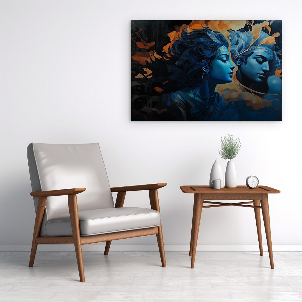 Art Wall: Mesmerizing Abstract Portrait Of a Woman, Exploring Duality Through Color and Composition. Interior Art, Canvas Art Wall, Arts Wall Decoration, Office Art. Size: 69x46 cm (27x18 inch)
