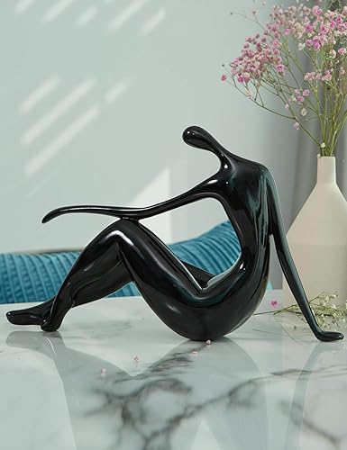 Miniatura 4 de HAUCOZE Estatua de escultura para mujer, estatua de arte moderno, poliresina, 14 pulgadas