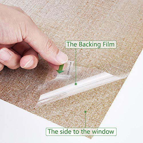 Lemon Cloud Window Film No Adhesive Removable,Decorative Privacy Window Films,Texture Privacy Glass Film For Bathroom Office Home(35.4In.78.7In, Brown) #TOP6