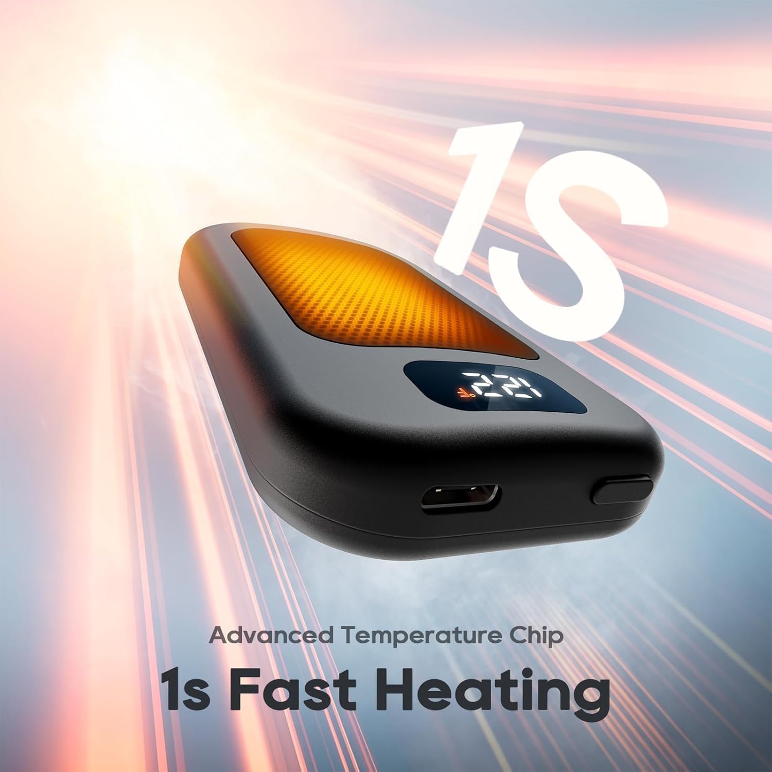 AI Hand Warmers Rechargeable 2 Pack, 3 Heat Levels (104–121°F), Real-Time Temp & Battery Display, Electric Hand Warmers, Fast Heating, Fits in Gloves/Pocket, Gifts for Women & Men