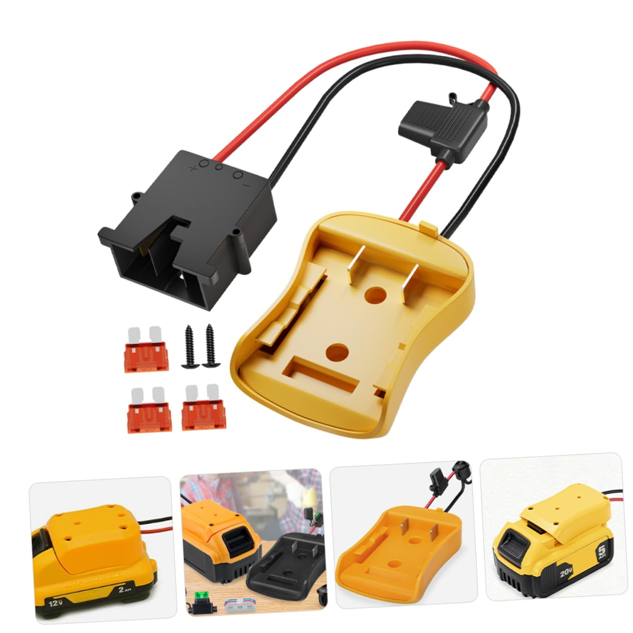 SHINEOFI 5 Pezzi Adattatore Batteria Convertitore Caricabatterie Adattatore Di Alimentazione Adattatore Del Connettore Di Alimentazione Adattatore Fai Da Te Adattatori Ottone