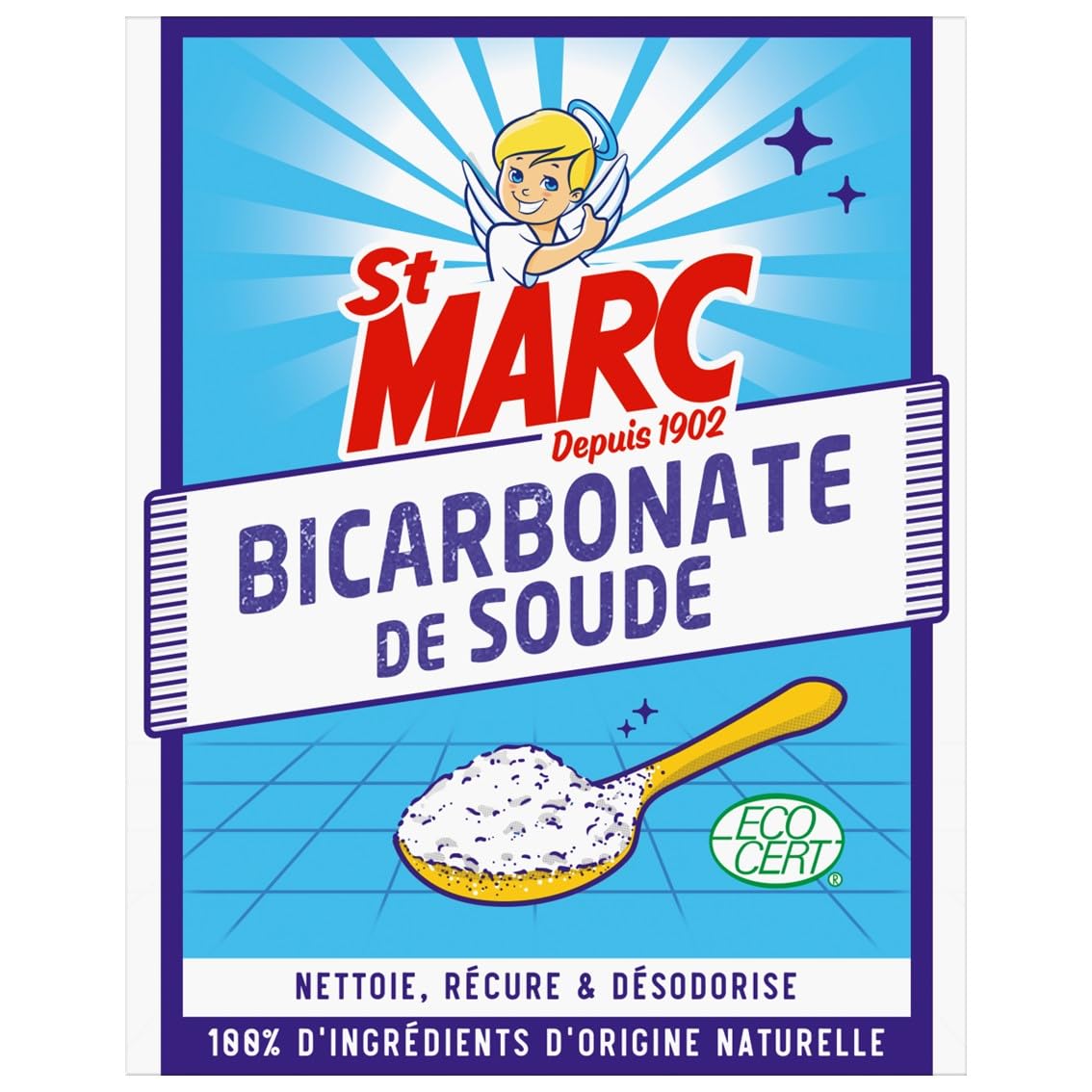 St Marc Bicarbonate de Soude Nettoyant Multi-Usage 100% d'Origine Naturelle 680g - Lot de 3