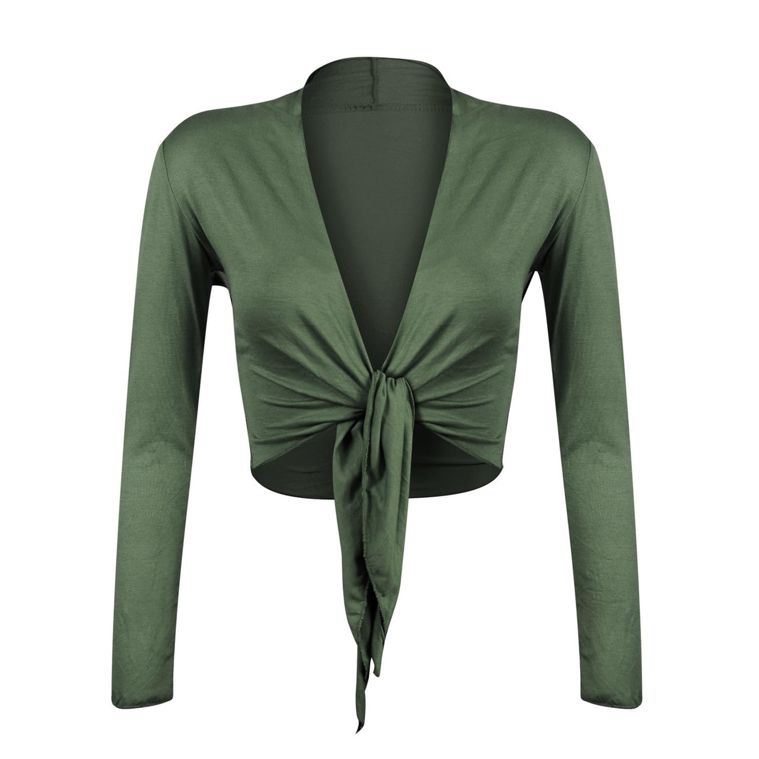 Gloop Damen Schöne, Elegante Bolero Jäckchen Langarm Bolero zum Knoten