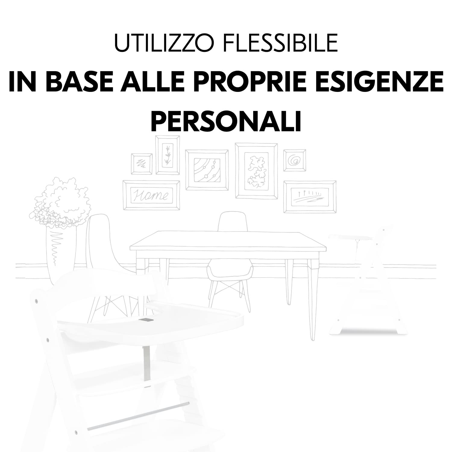 hauck Vassoio Seggiolone Alpha Wooden Tray - Vassoio in Legno di Faggio Cert. FSC, per Seggiolone Pappa Alpha+ e Beta+, Bordo Rialzato - (Bianco)