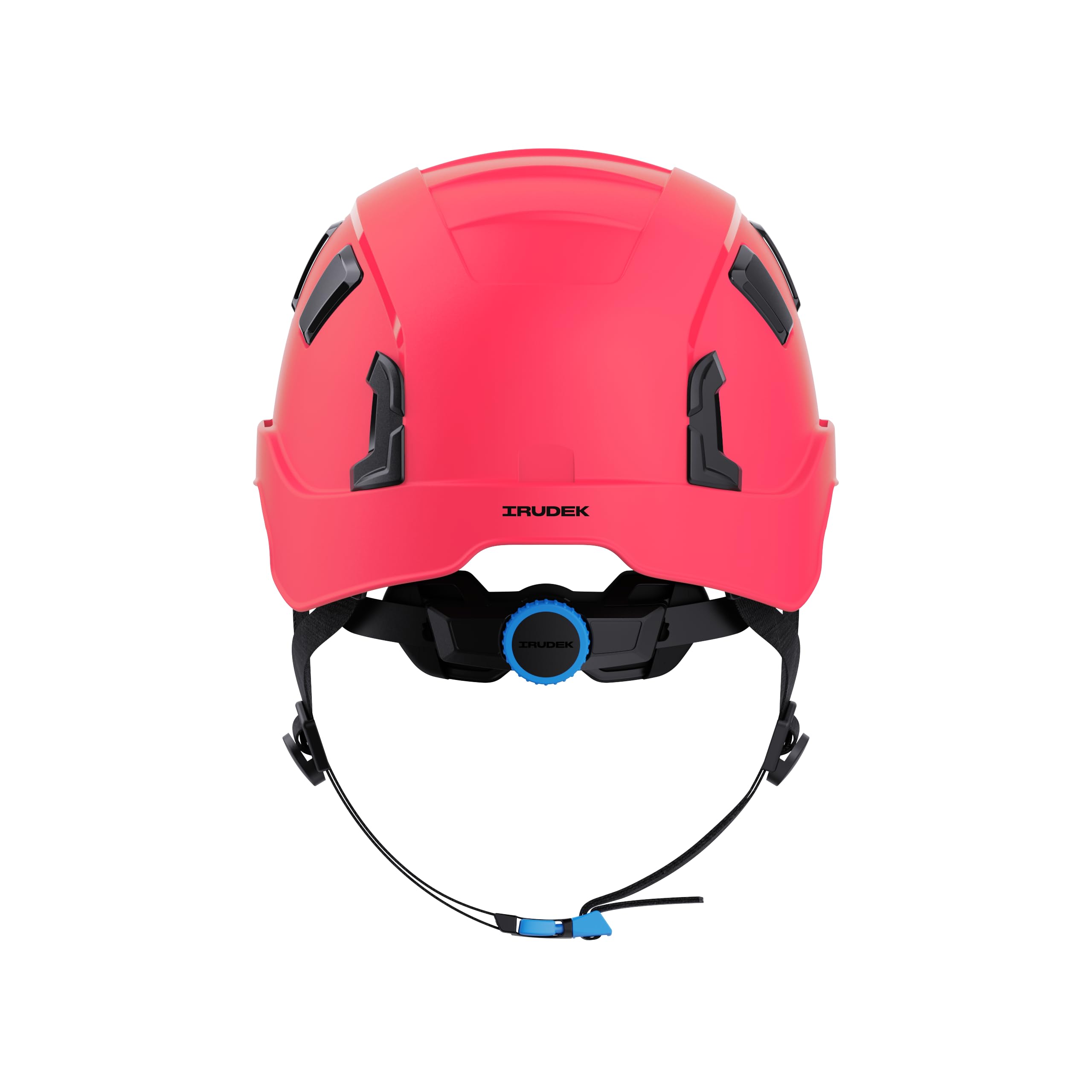 Irudek OREKA II Vent Rosa – Casco ventilado para Trabajos en Altura, ABS Ultraligero, barboquejo Ajustable, Ranuras universales 30 mm, Chip NFC Integrado, Certificado EN 397 y EN 12492