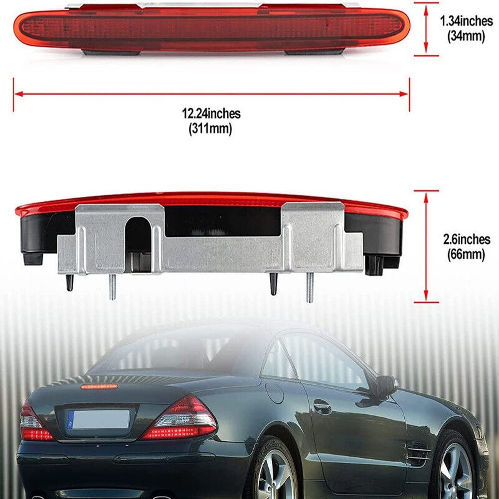 Terza luce stop per auto Per Mercedes Per Benz SL R230 2001-2012 Terza Luce Di Stop Lampada Di Arresto Luci Montate In Alto A2308200056 Auto Alta Luce Freno (Colore : Rosso)