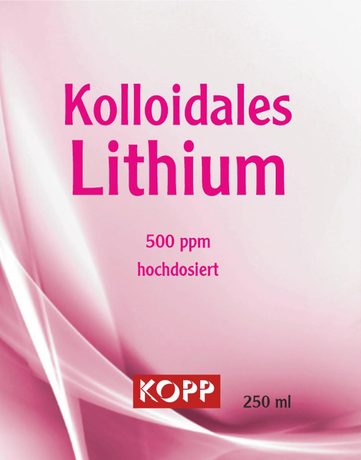 Kolloidales Lithium Konzentration 500 ppm | 250 ml inkl. Pipette | Reinheit über 99,95% höchste Qualität | mit Colloidmaster/Vinetatronic-Technologie - Laborgeprüft & in Deutschland hergestellt