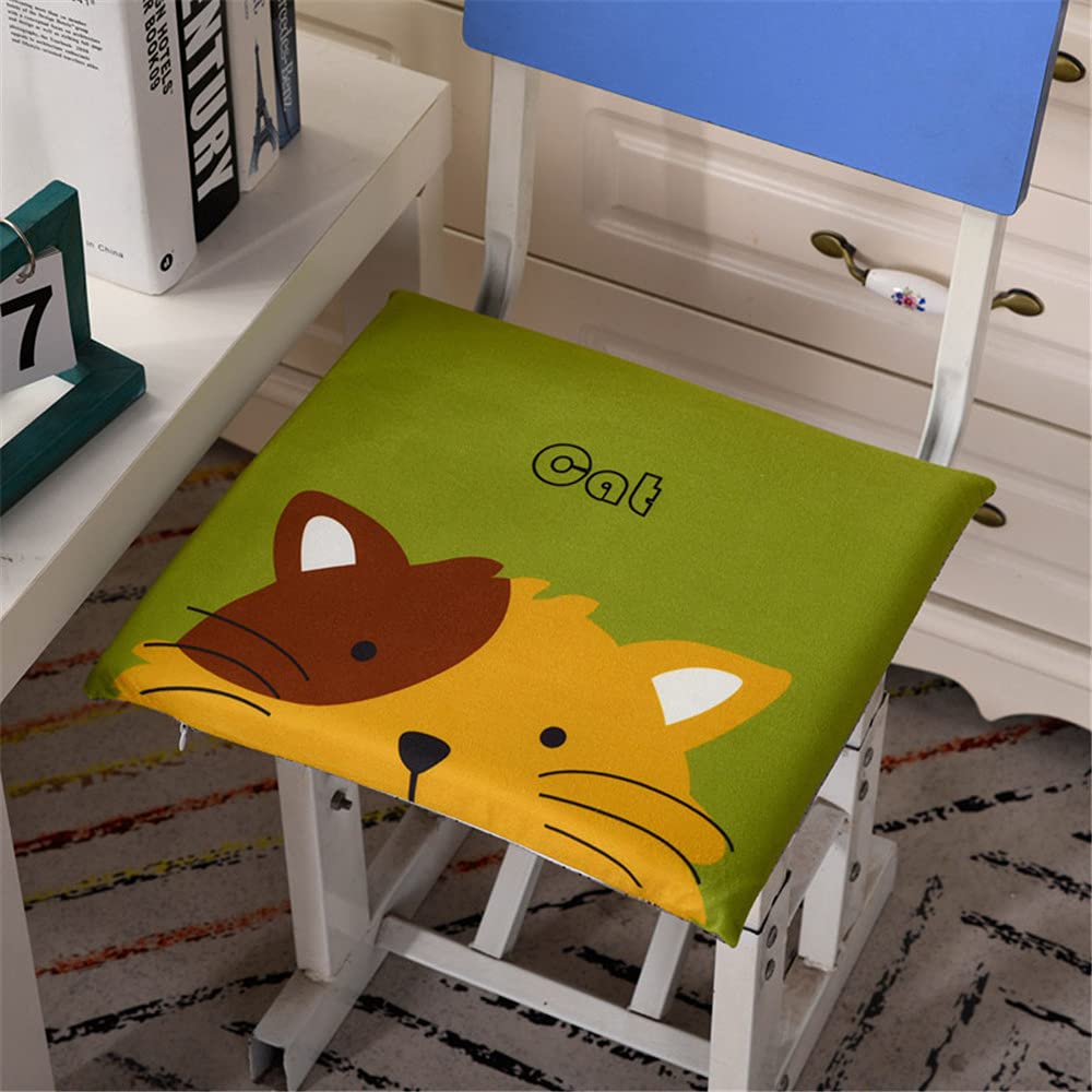 Cuscino Quadrato Per Sedia 40x40 Cm, Stampa 3D Gatto, Morbido In Poliestere Con Imbottitura In Cotone PP, Traspirante, Per Cucina, Ufficio, Auto, Giardino (Marrone/Bianco)