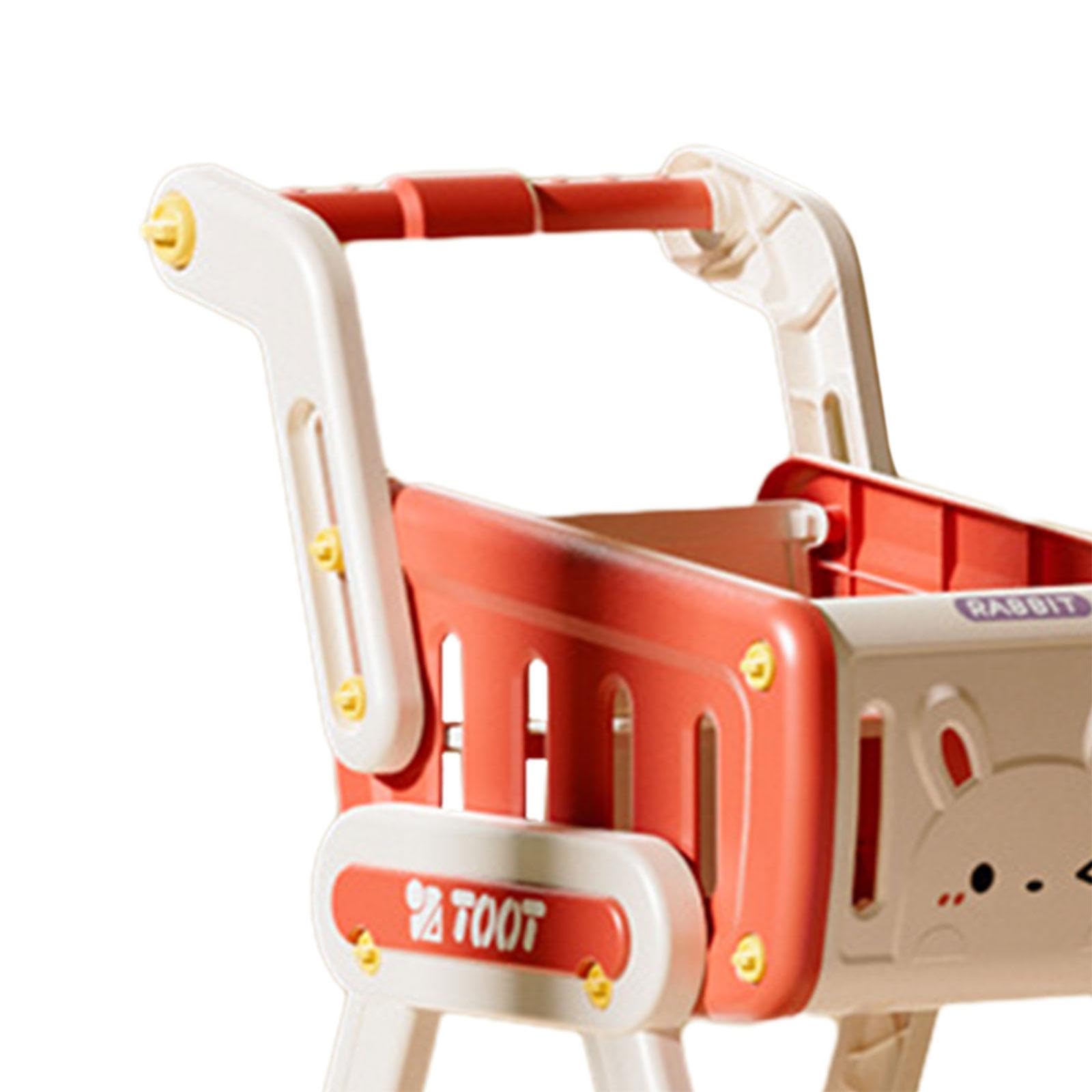 Carrello della Spesa per Bambini, Gioco di Ruolo, Carrello della Spesa Giocattolo, Carrello del Supermercato per Bambini E Bambine, Rosso
