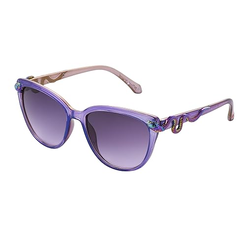 Betsey Johnson Women's Serpentine Sunglasses - 56mm - Purple Crystal With Oil Slick Snakes