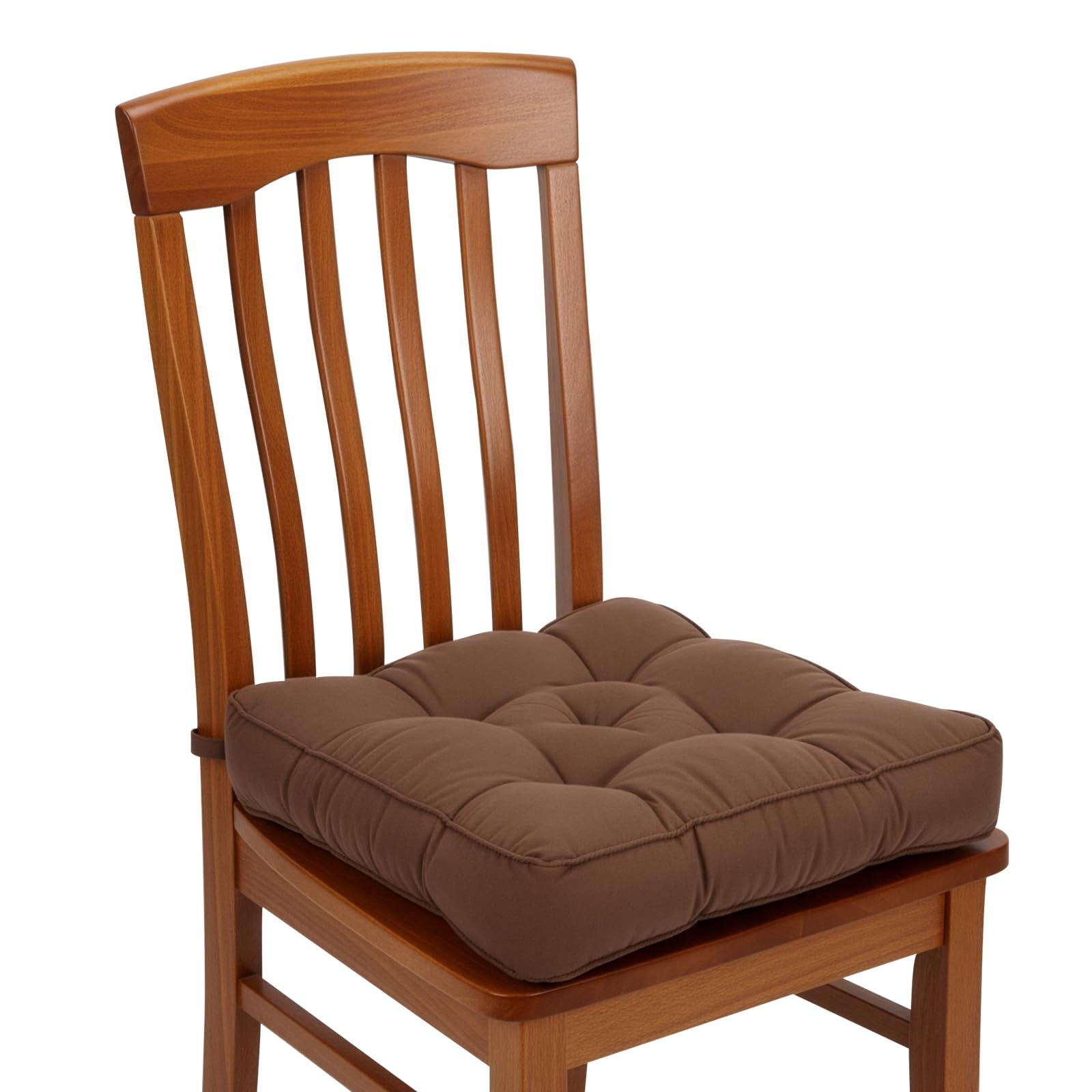 M.J COMFY-LIFE 2pack 40x40cm Firm Seat Pad with 8cm Thick Square Seat Pad with Supportive, Lift Soft Touch Faux Suede Cushion Chocolate