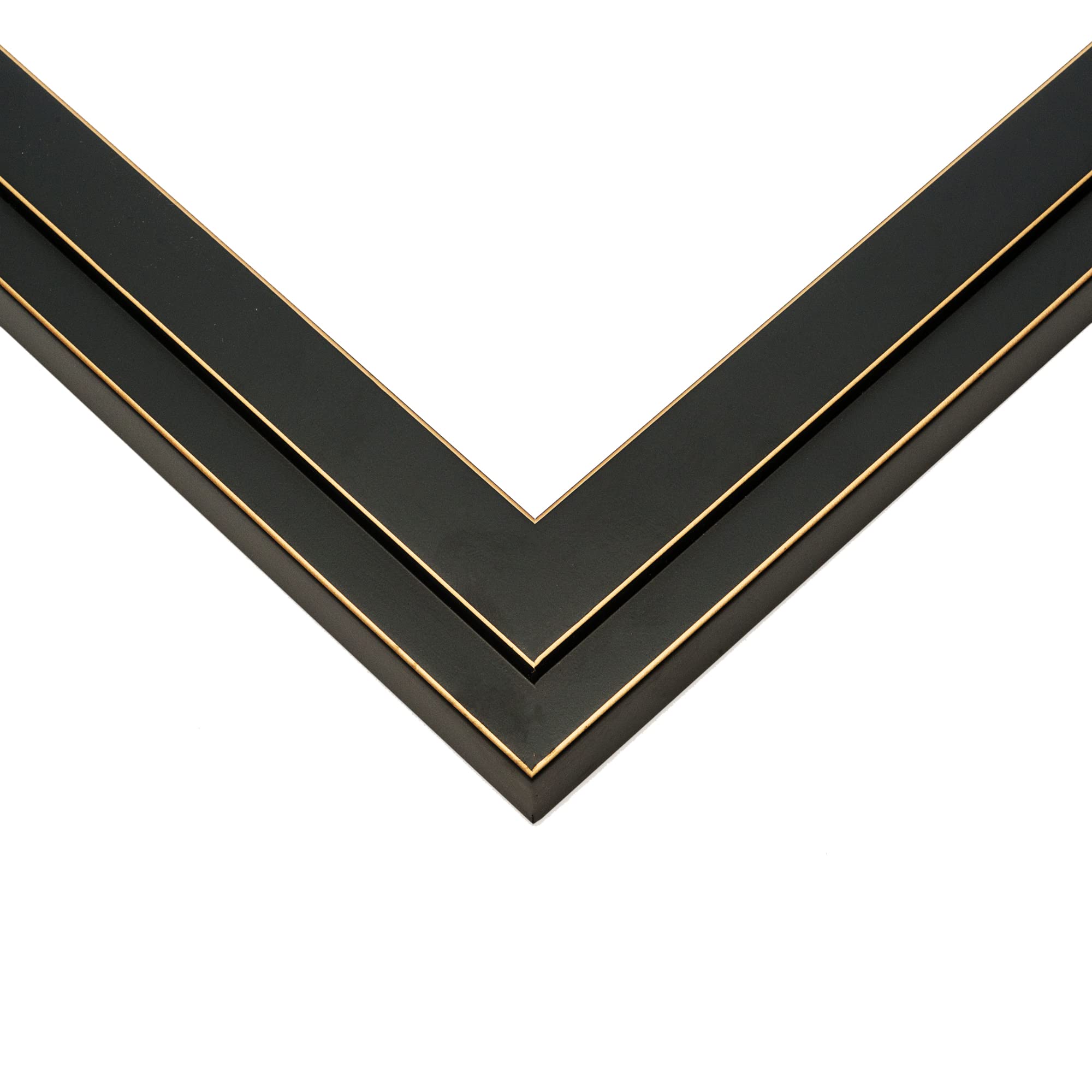 CountryArtHouse Picture Frame Moulding (Wood) 18ft bundle - Contemporary Black Finish - 1.25