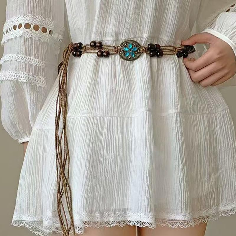 Boho Summer Waist Chain Belt Body Belly Chain Jewelry Wax Rope Braided Belt Accessories2