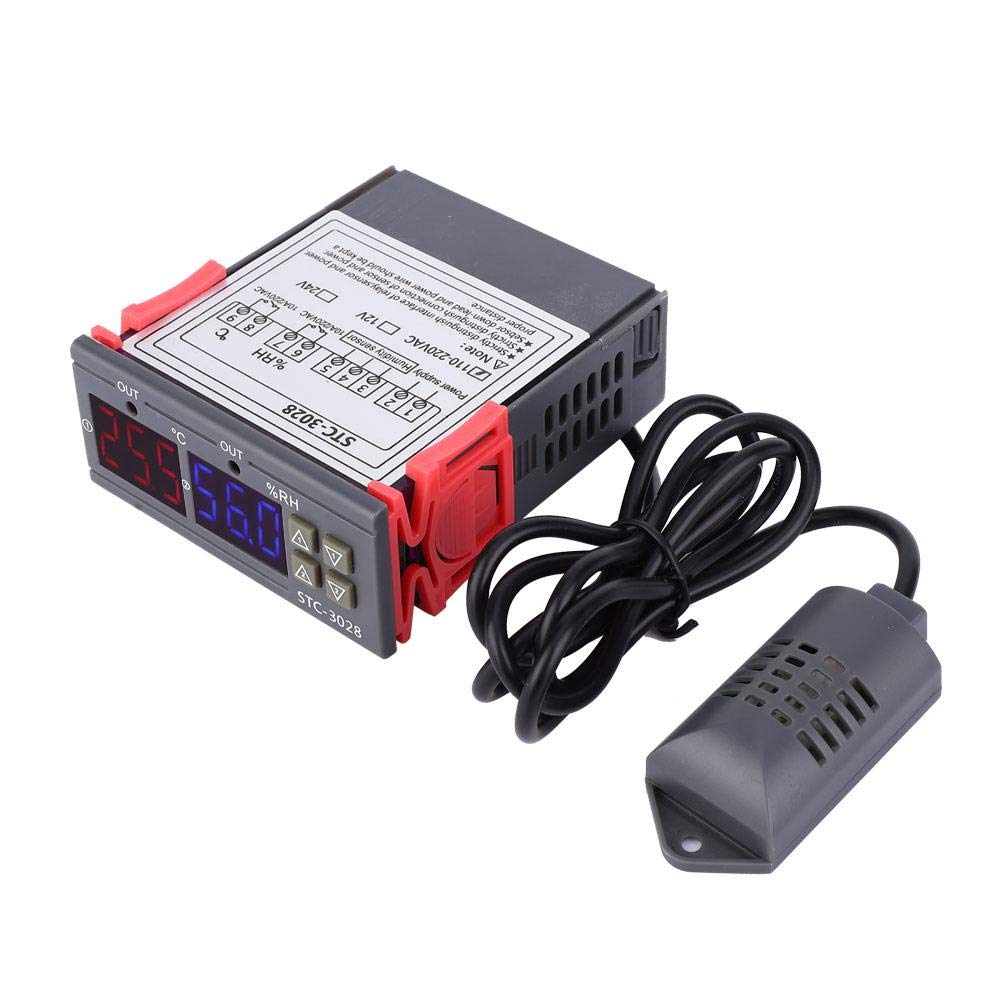 STC-3028 Contrôle de température 12V/24V/110V/220V Affichage numérique Contrôleur de température et d'humidité avec capteur intégré(110-220VAC)