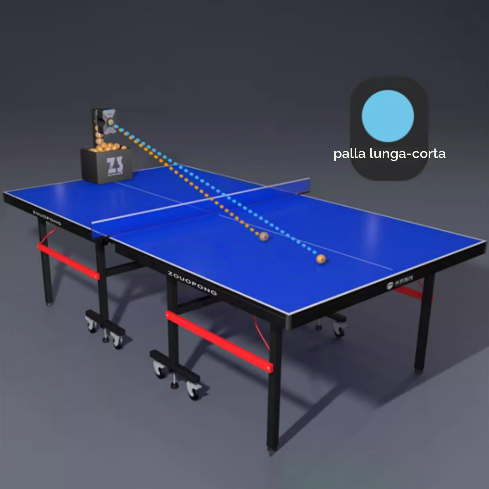 Macchina da ping e pong automatica, robot da ping-pong con 100 palline e reti, 10 modalità programmabili, avviatore automatico per principianti