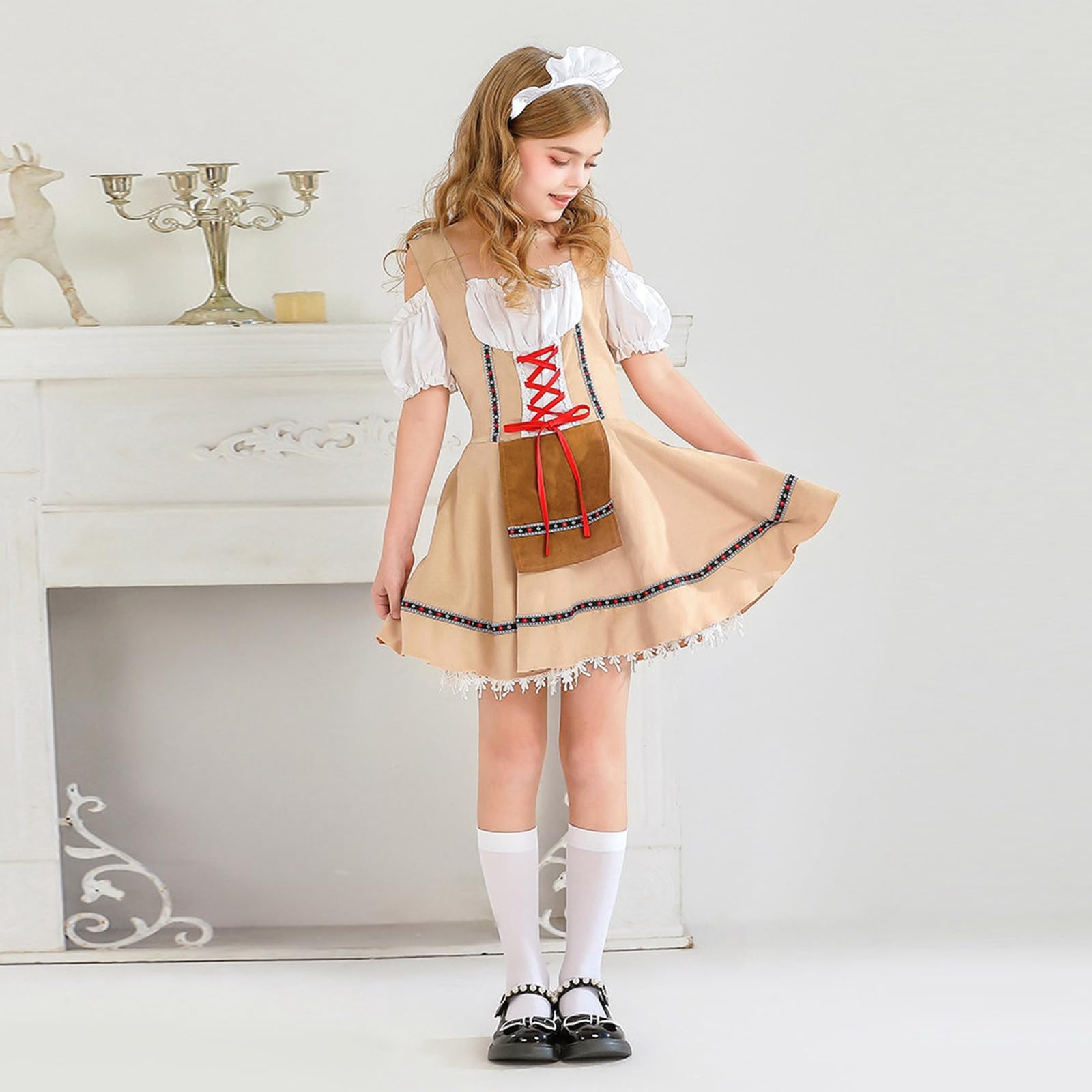 Generisch Mädchen Dirndl Oktoberfest Kinder Outfit Mädchen, Für Oktoberfest Kirchweih Hochzeit Sonntagausflug Kostüm Kinder Bayerisches Bierfest Trachten Dirndlkleid
