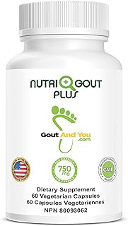 NutriGout Plus Premium Uric Acid Support Supplement w/Turmeric, Celery Seed, Dandelion, Milk Thistle, Garlic, Artichoke Leaf, Chanca Piedra and more, 60 Vegetarian Capsules