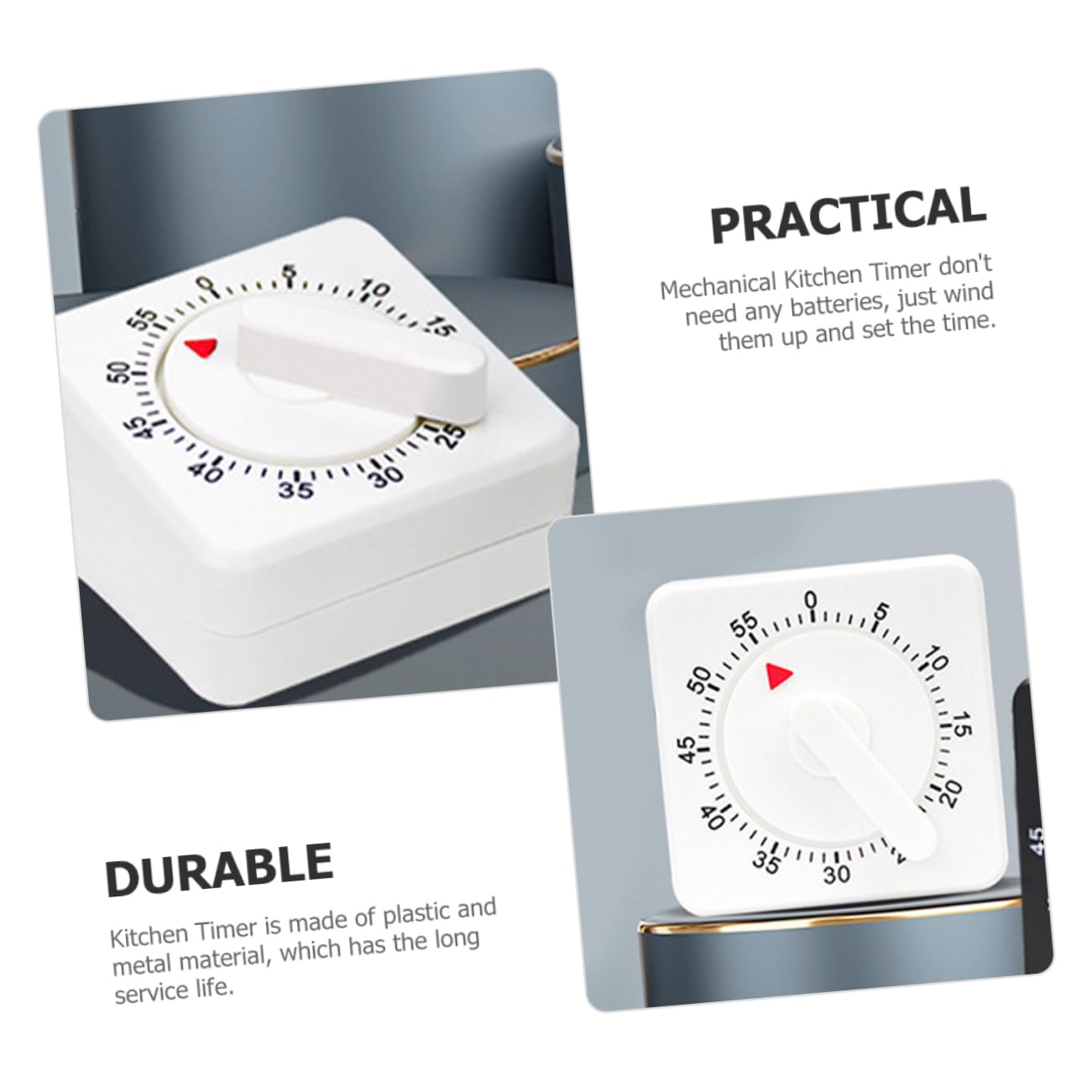 Alipis 5 Stück Küchenuhr Küchenwecker Kocherinnerung mechanisch klein Küchentheken-Timer Kitchen appliances kitchenware Kochzeitmesser Küchentimer aus Edelstahl Timer zum Kochen Metall