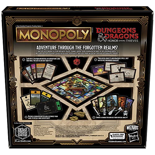 Monopoly 8+ Years Hasbro Dungeons & Dragons: Honor Among Thieves Game, Inspired By The D&D Movie, D&D Board Game For 2-5 Players, Ages 8 And Up