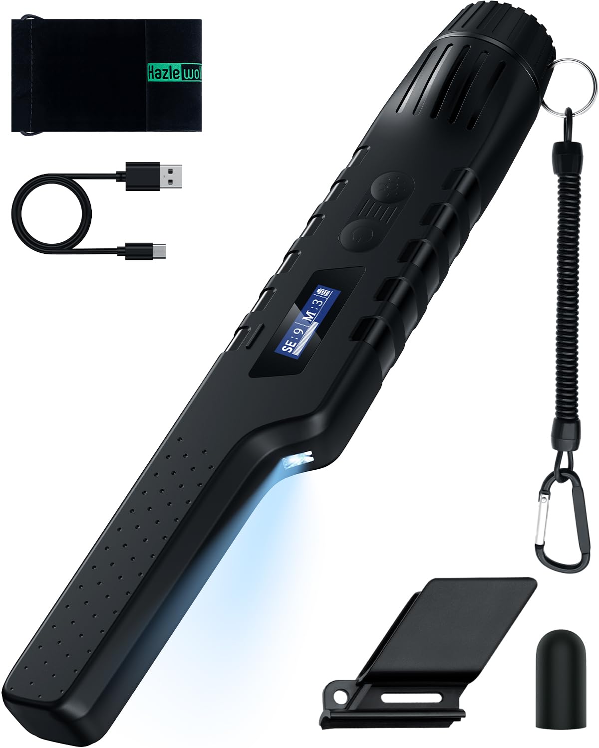 Rechargeable Metal Detector Pinpointer for Adults & Kids, Fully Waterproof Hand-held Metal Detectors Wand with One-Key Interference Elimination, Superhet-Tec Pin Pointer Metal Detector Accessories
