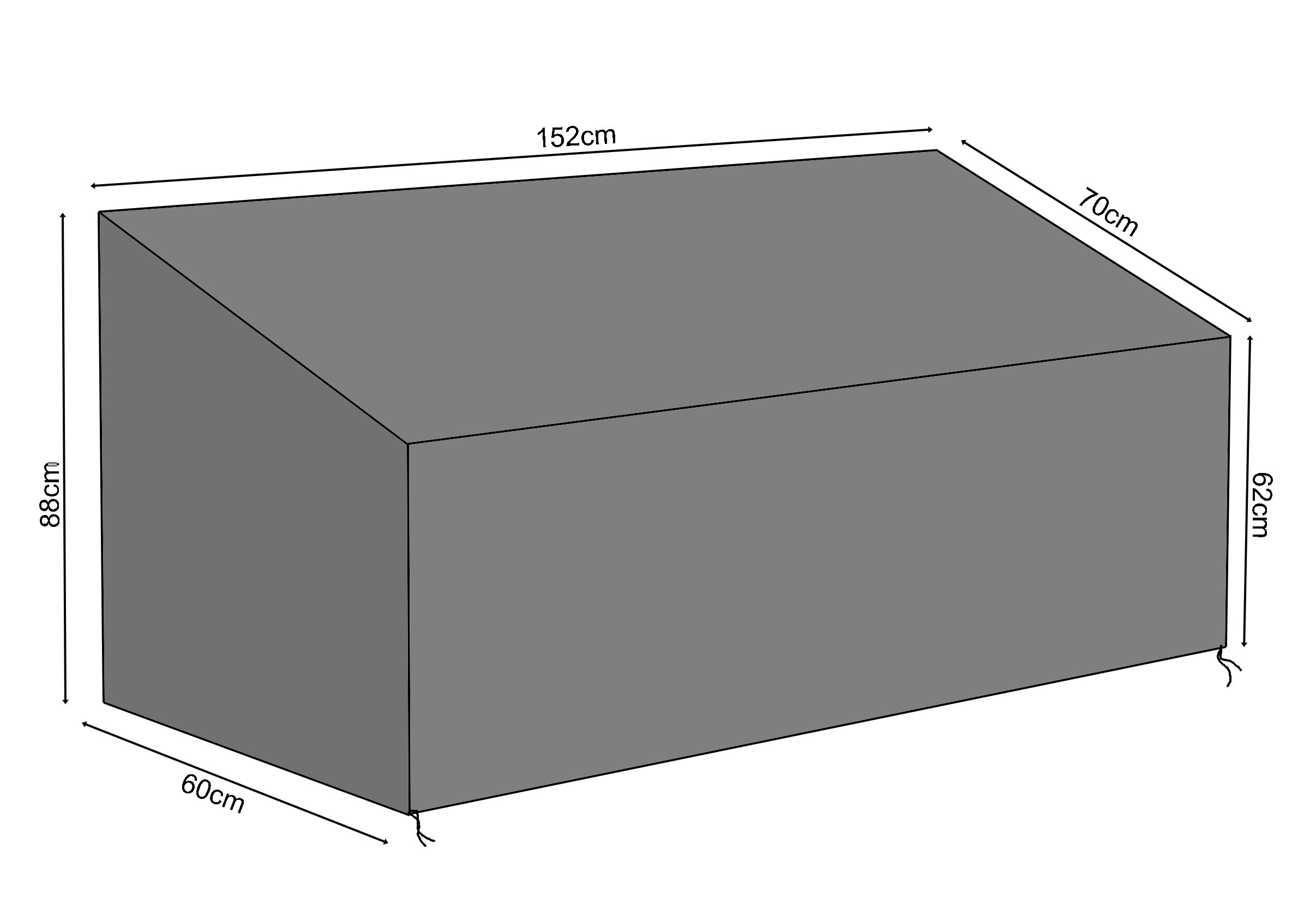 QUICK STAR Schutzhülle Bank 150x60x88cm Schutzhaube Abdeckplane Grau