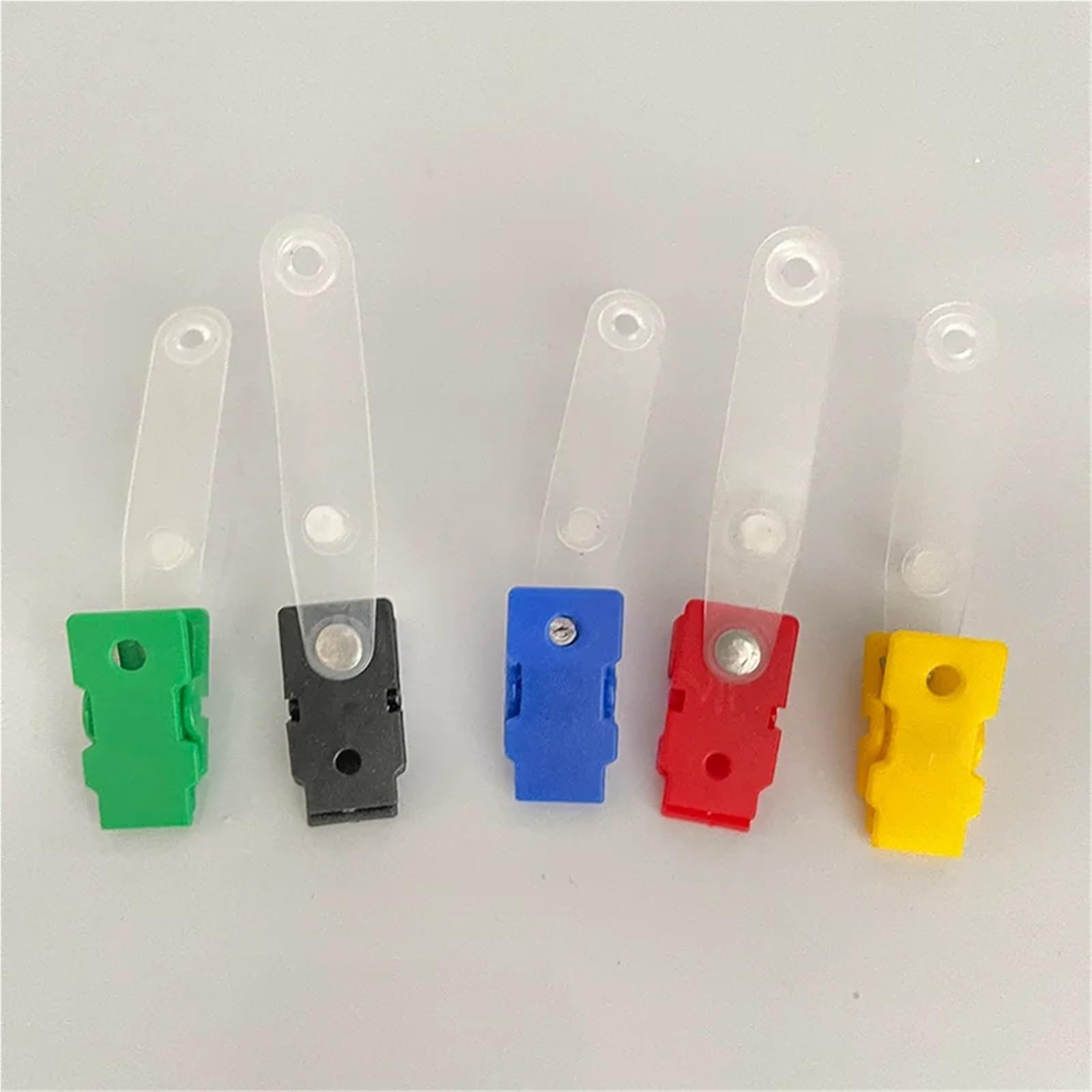 50 Stück Metall-Ausweisclips mit transparentem weichem Band für Ausweise