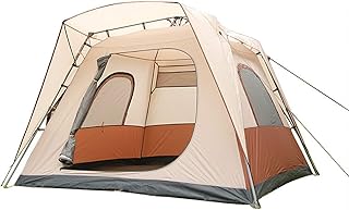 Topa de Playa de 5-8 Personas, Carpa de privacidad del Vestuario, Doble Capa, para Familia, Festival, Senderismo, mochilero, fácil de configurar y empacar. (Marrón marrón) Hermoso Paisaje