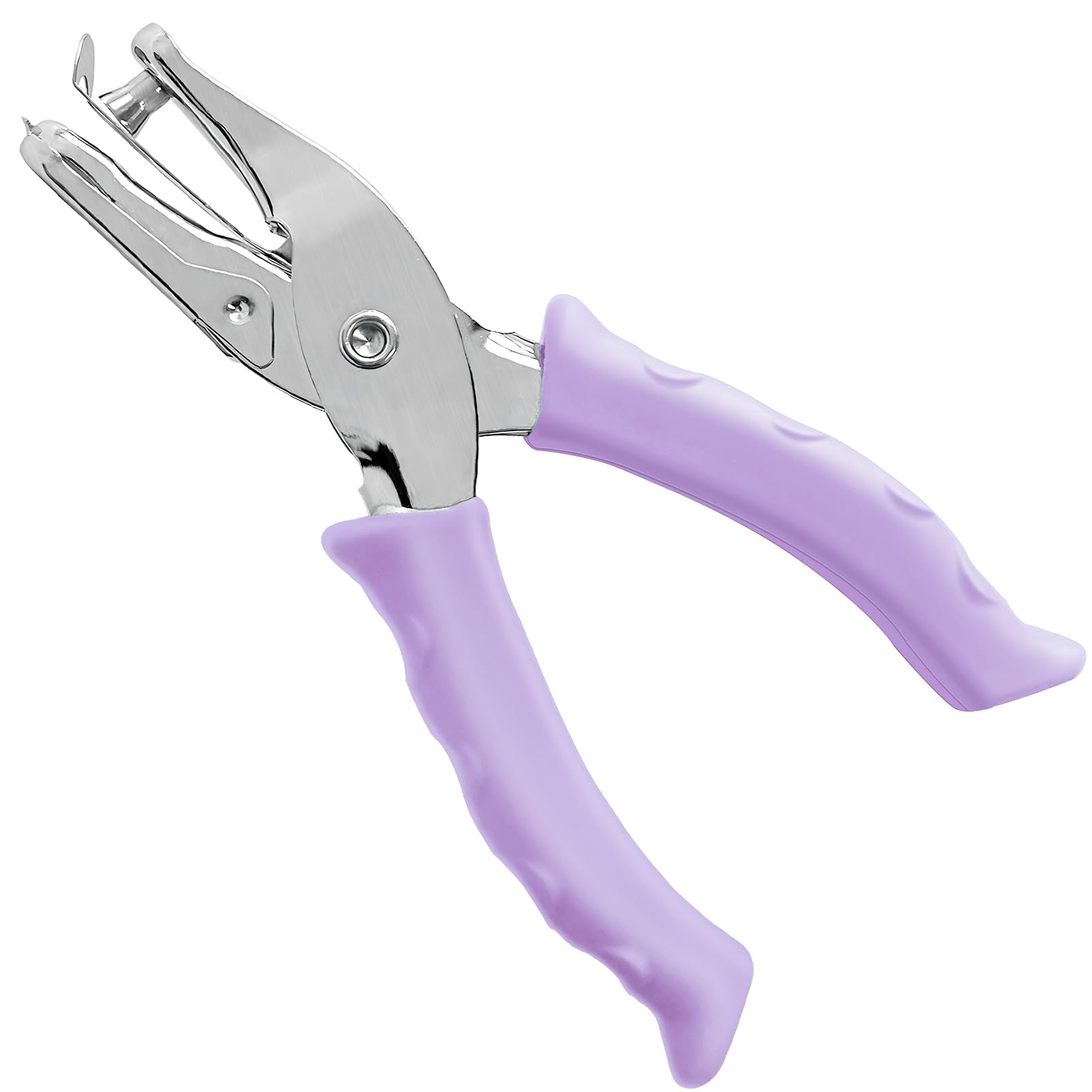 Single Hole Punch 1/4” Hole Puncher for Crafts, One Hole Paper Punch with Soft Grip Handle, Small Hole Punch for Kids and Adults, Purple