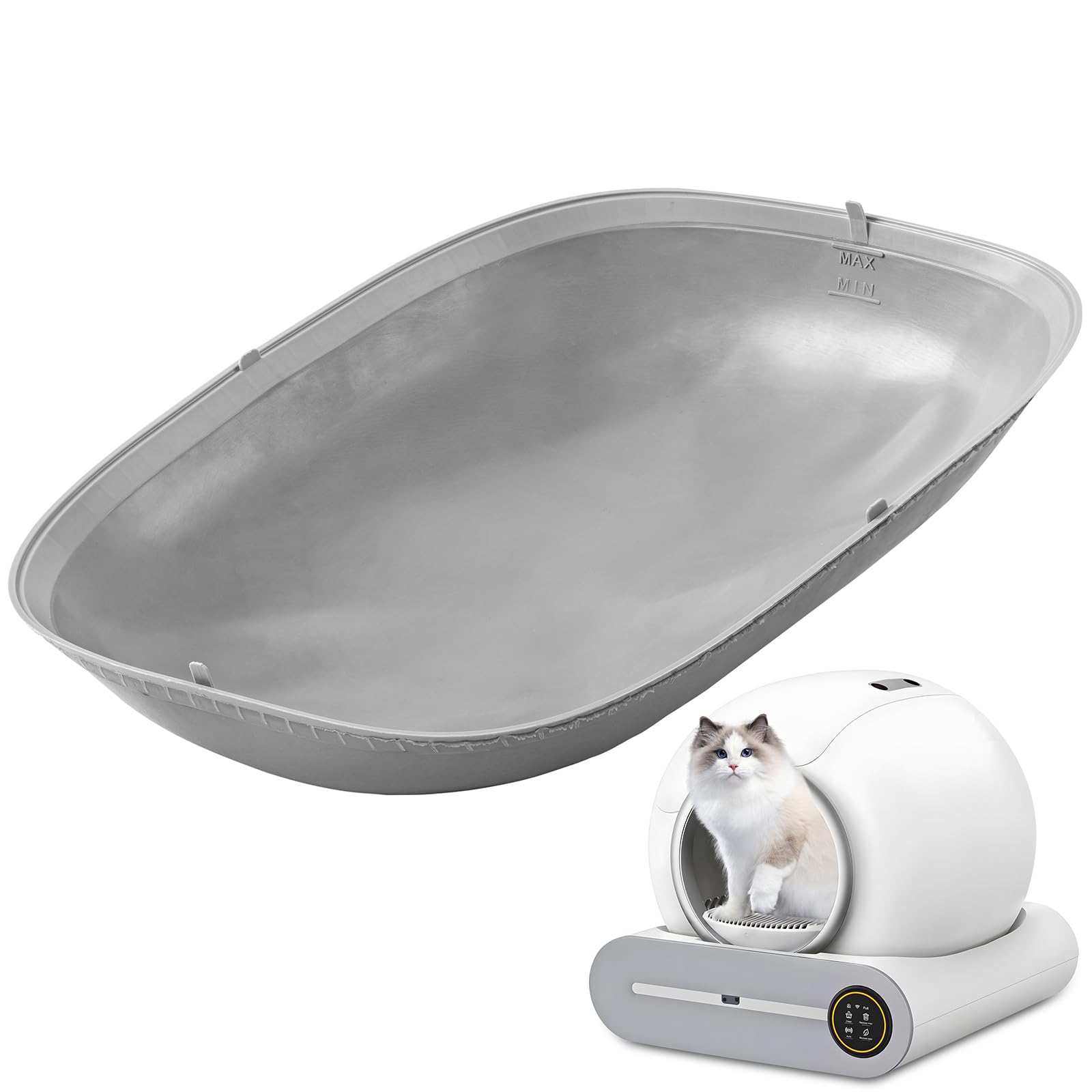 Tinideya Eck-Katzentoilettenmatte – 78,7 X 78,7 Cm, Wasserdicht, Rutschfest, Maschinenwaschbar In Hellgrau