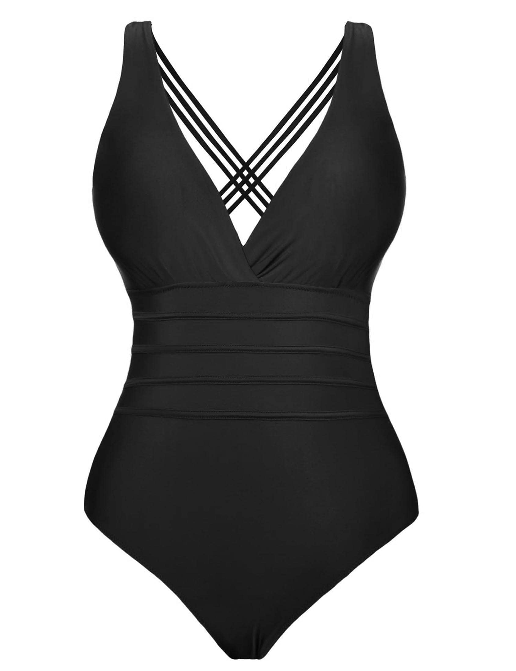 AottoriBañador para Mujer en V Traje de Baño de Una Pieza Bañadores Fruncido Reductores Barriga Monokini Verano Playa Tallas Grandes Bañador Entero