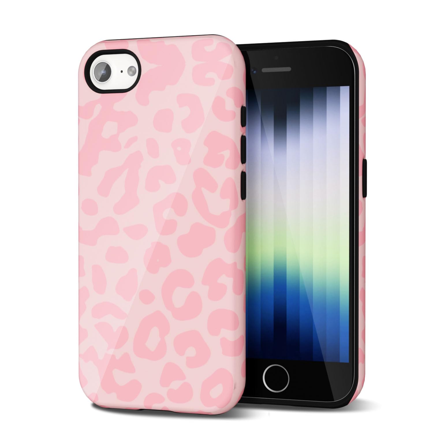 Svanove Cheetah Print Phone Case for iPhone SE 2nd 3rd Generation Case Girly, Cute Leopard Case for Women, Luxury Trendy Retro Animal Print Design, Aesthetic Pattern Hard Shell Plastic Cover, Pink
