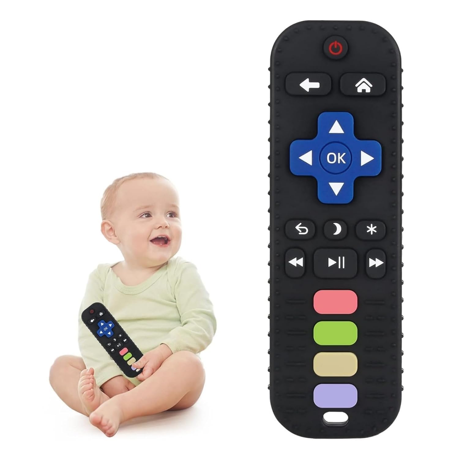 moppets infant silicone animal teethers with easy grip, boilable, 100% nano silicone - dust resistant (remote)