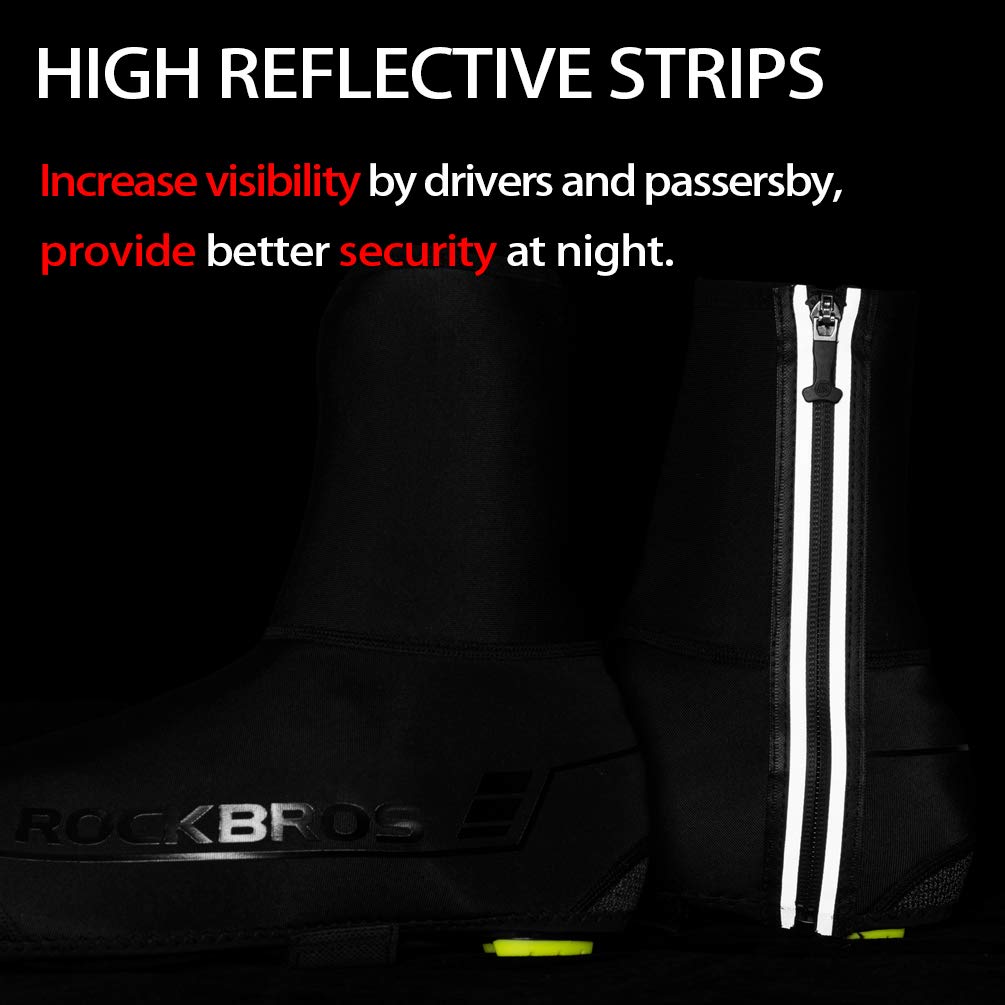 ROCKBROS Überschuhe Fahrrad Shoecover Überzieher für Radsport Rennrad MTB Abdeckung Windfest Damen Herren Unisex Schwarz (M für 38-42/ L für 42-46)