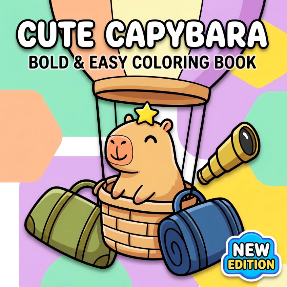 Cute Capybara Coloring Book: A Delightful Collection Of 60+ Bold Designs For Relaxation, Imagination, And Joyful Creative Moments