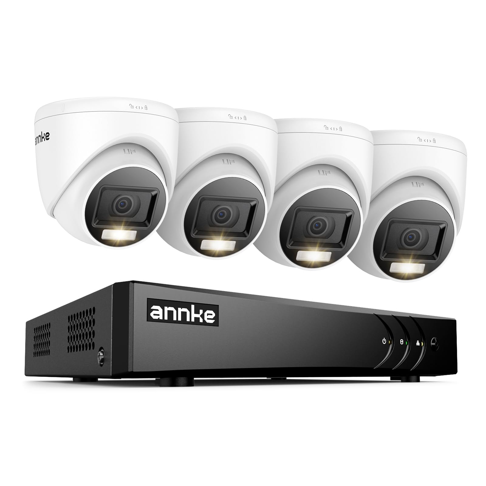ANNKE 3K Lite 8 Canales DVR 5 en 1 con Detección de Personas y Vehiculos, 4X 1080p Kit Camaras de Vigilancia Exterior con Visión Nocturna en Color, Grabación 24/7, Sin Disco Duro