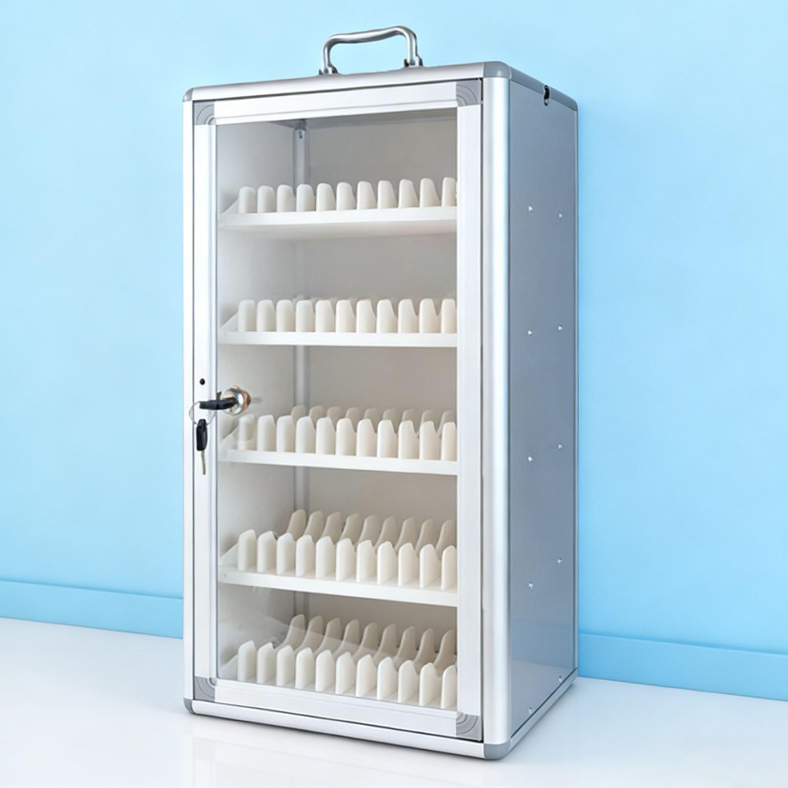 BHGFYXBS Classroom Cell Phone Locker 12 Slot Sto Cabinet With Handle For Office & Gym Secure Cell Phone Lock Box For Students & Employees,72 Slots,72 Slots