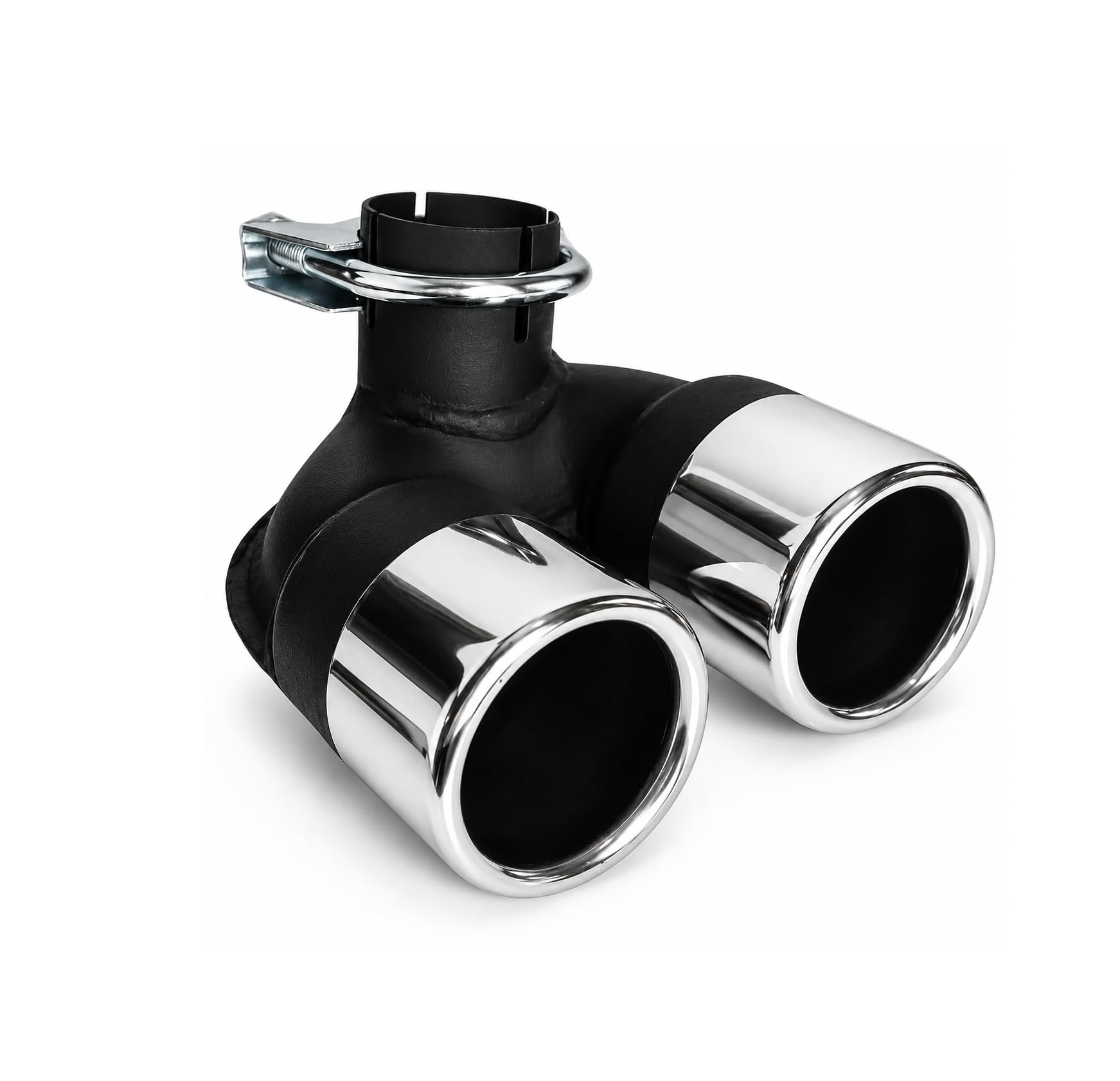 CARTUNER Auspuffblende Doppelendrohr 2x60mm in Sportauspuff Optik für Fortwo Modelle Typ 450 bis Baujahr 04/2007