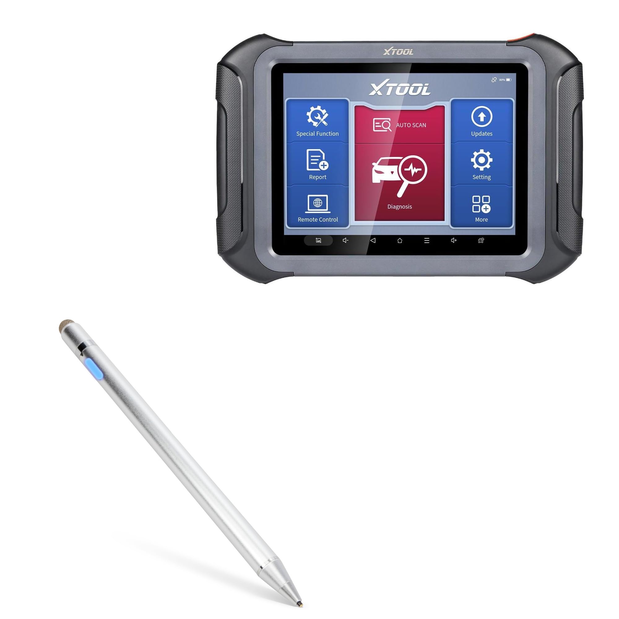 BoxWave Stylus Pen Compatible with XTool D9 (9.7 in) - AccuPoint Active Stylus, Electronic Stylus with Ultra Fine Tip - Metallic Silver