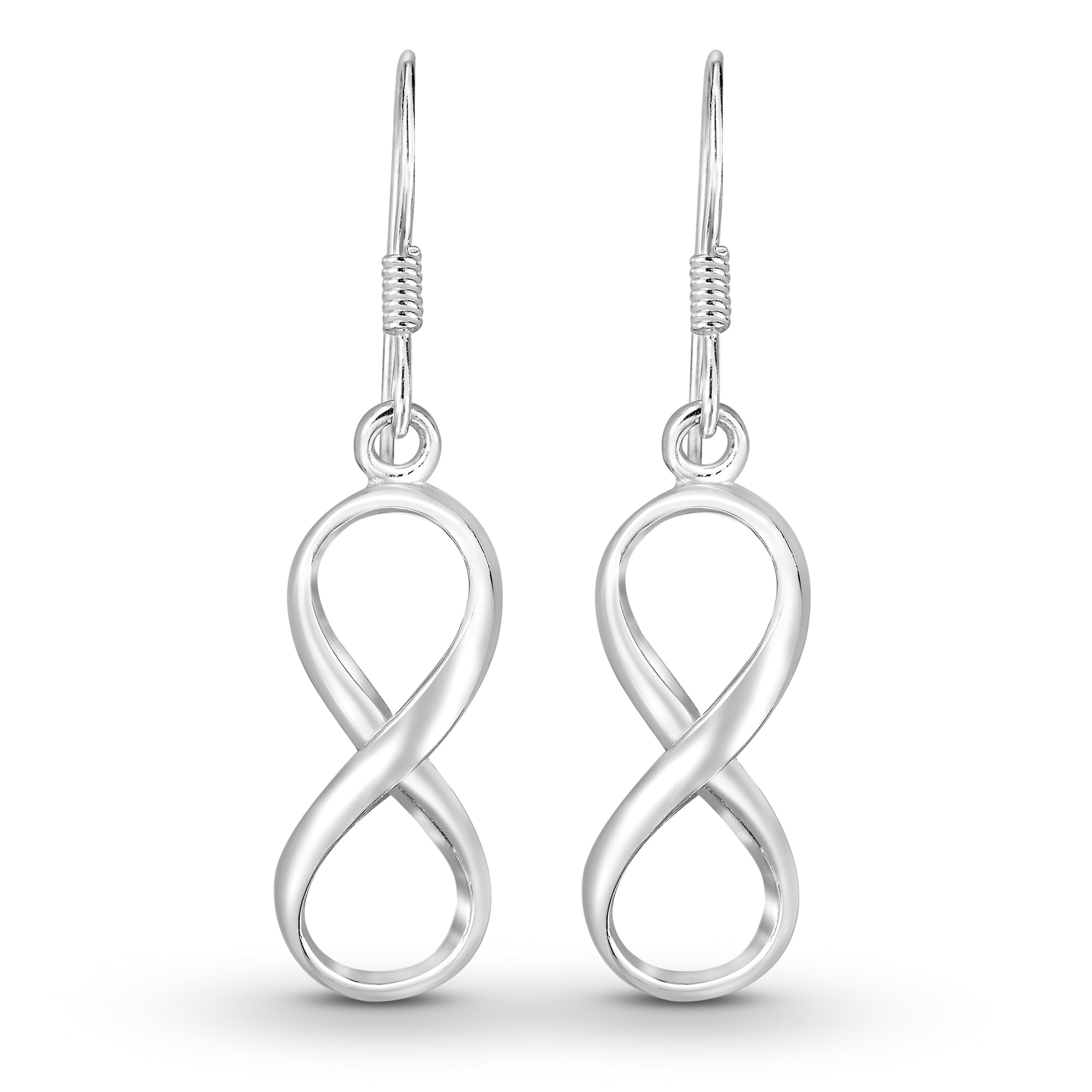 Endless Symbol Infinity Love .925 Sterling Silver Dangle Earrings