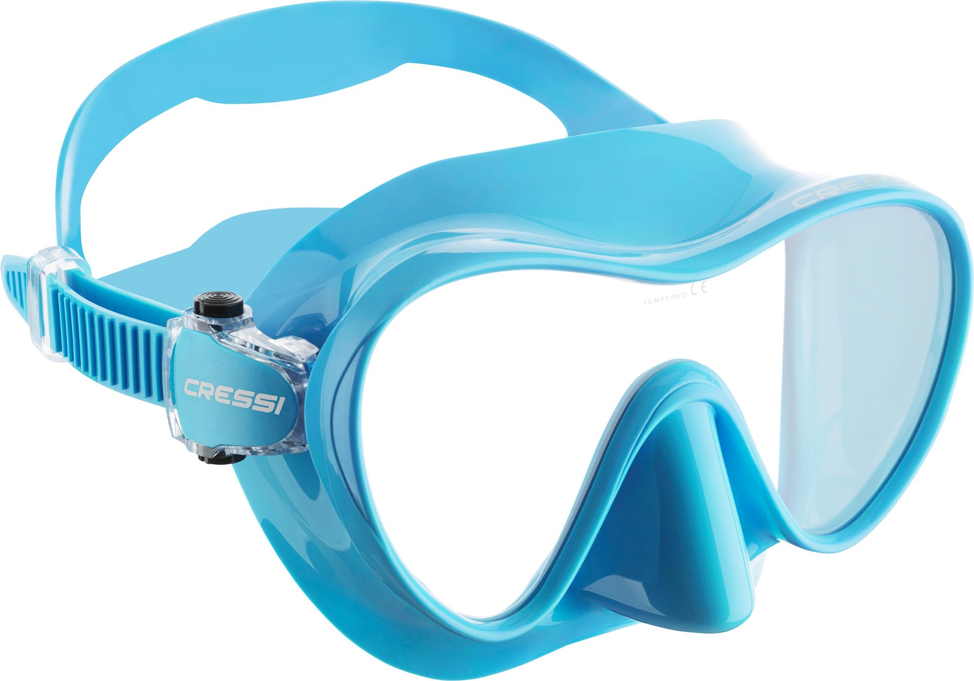 CRESSI F1 Small Mask Turquoise - Máscara de Silicona Suave sin Montura para Buceo y Esnórquel, Turquesa, Talla Única, Unisex Juvenil