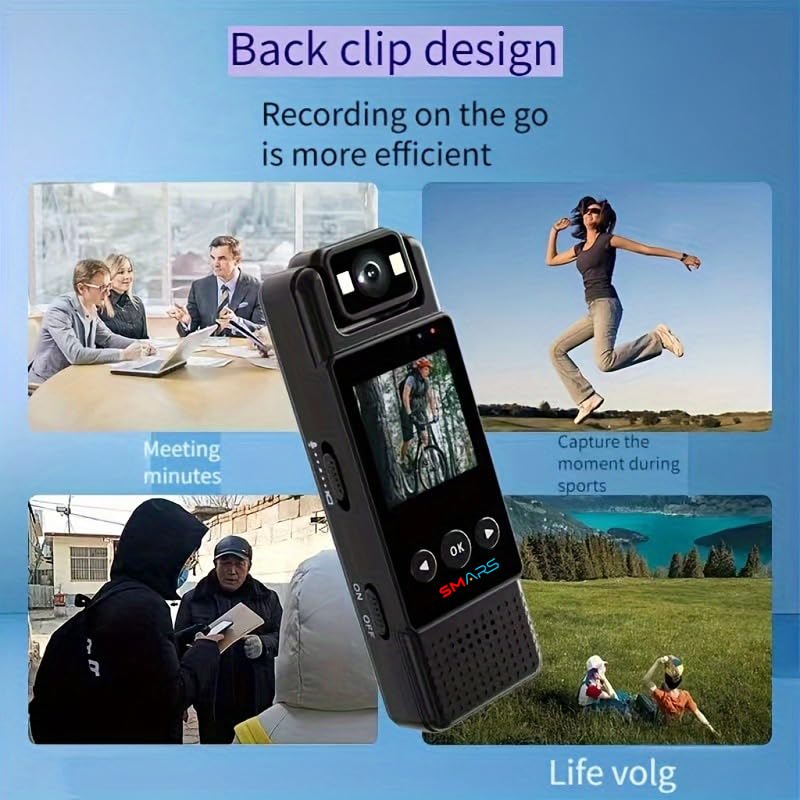 Image of smars Wi-Fi Pocket Body Camera | 4k 1080P Full HD Rotatable Lens | Color Night Vision | Audio & Video Chest Wearable Recorder