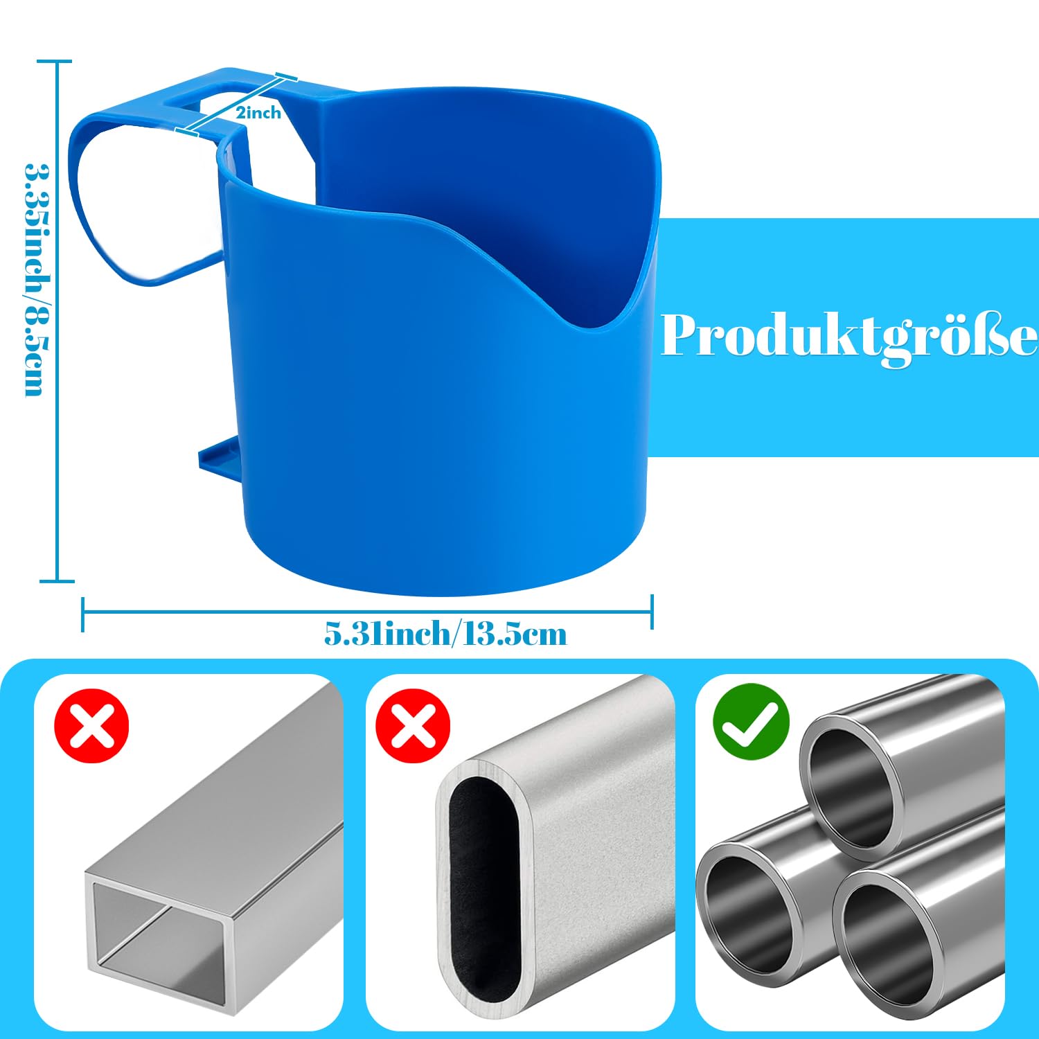 4 Stück Pool Getränkehalter für Poolrand, Pool Zubehör für Getränke, Poolrand Halter, Becherhalter Pool, Hängehalter für Schwimmbäder,Pool Gadgets,Pool Tisch,für Bier,Glas,Cocktailglas, Handy