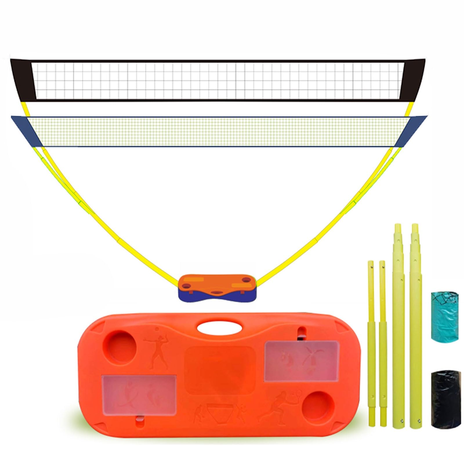 Set di reti sportive pieghevoli portatili – Sistema di pratica autoportante per colpire e servire trapani, ideale per giochi in famiglia al chiuso e all'aperto