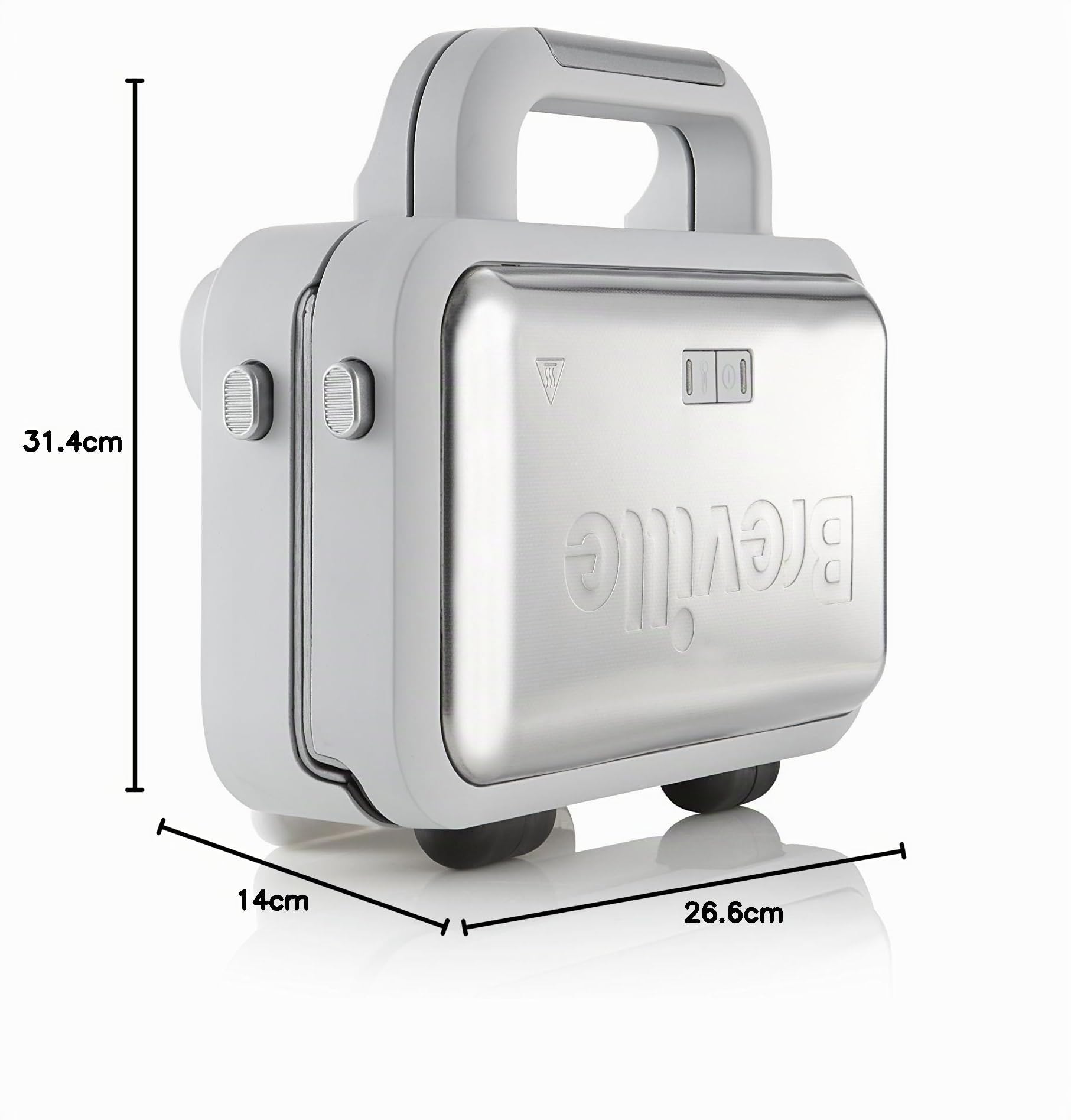 Breville Macchina per sandwich DuraCeramic con piastre profonde | macchina per sandwich per 2 fette a temperatura variabile, bianca [VST070X]
