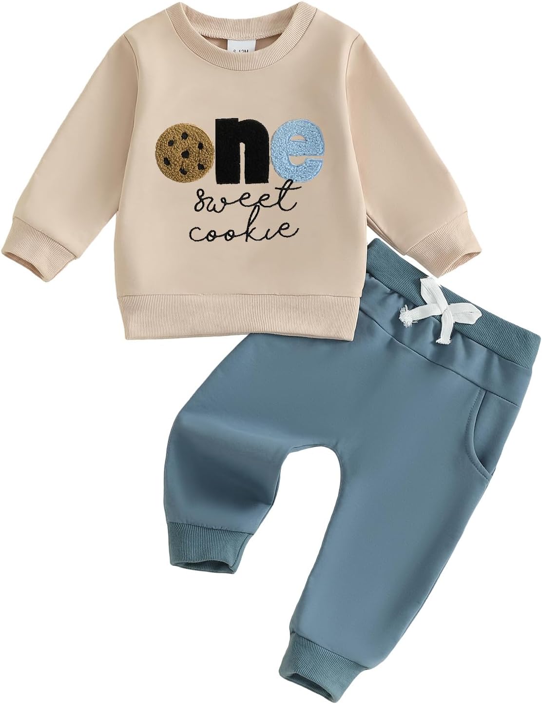 Baby Boy First Birthday Outfit Letters Printed Long Sleeve Crewneck Sweatshirt Tops...