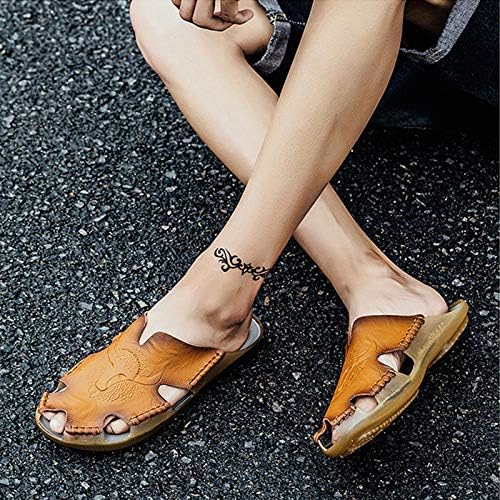 Herren Sandalen, Leder Atmungsaktive Schuhe, Herren Damen Geschlossene ...